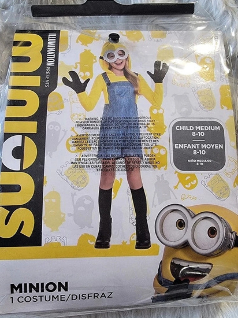 New Illumination Minion Costume Child Medium 8-10 Yellow & Blue